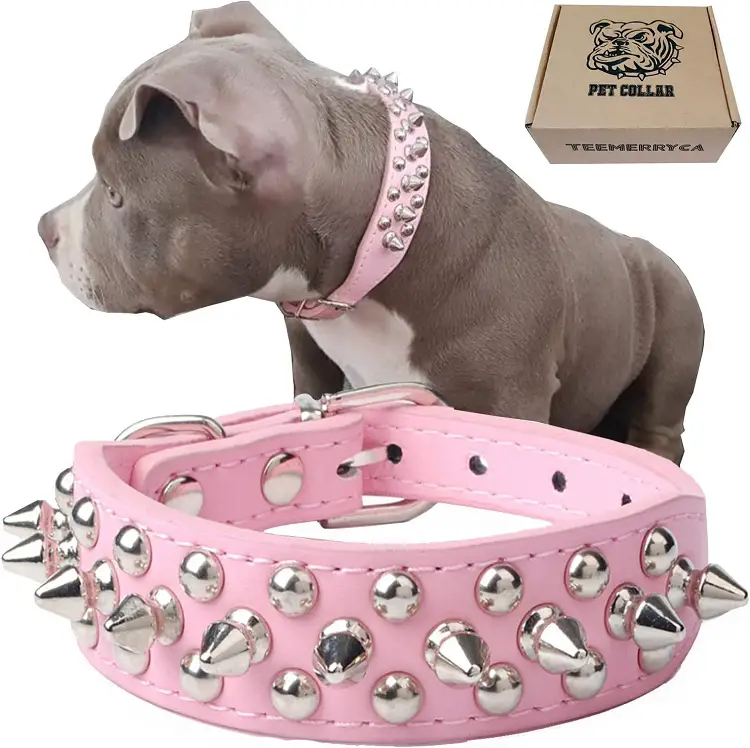 TEEMERRYCA Leather Spiked Studded Dog Collars review 2